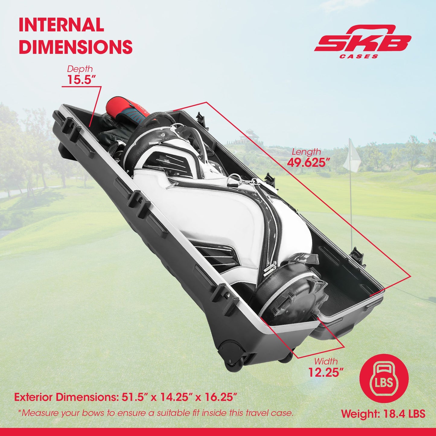 SKB Cases ATA Staff Pro XL Hard Plastic Storage Wheeled Cart Golf Travel Case - 297527