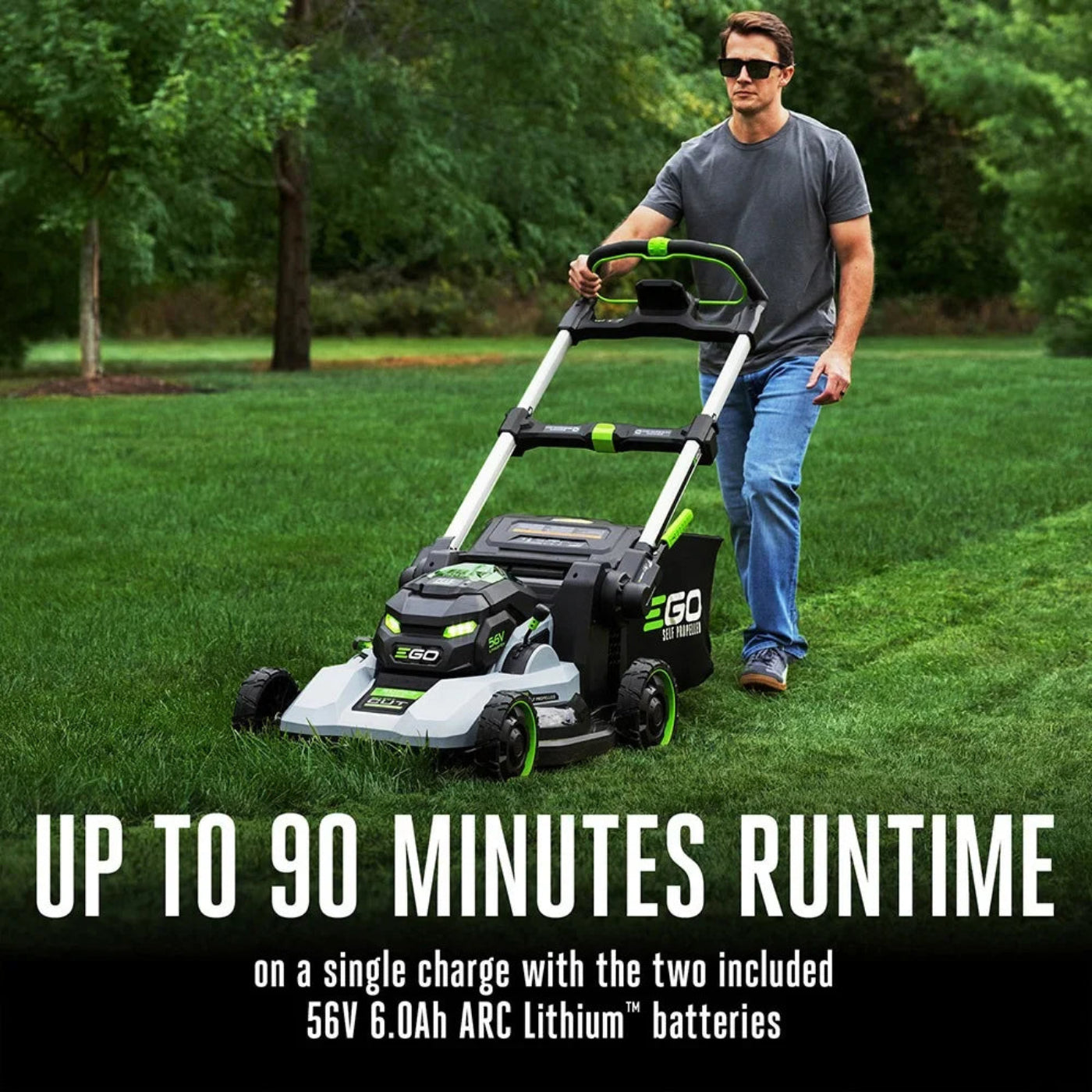 Ego Power+  22'' Super Composite Mower with Peak Power Includes Select Cut and Touch Drive Self-Propelled Systems with (2) 6Ah Batteries and Dual Port Charger - LM2244SP-2