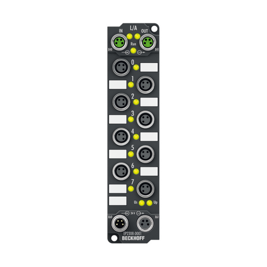 Beckhoff EtherCAT Box, 4DI/4DO, 24 V DC, 0.5 A, M8 Connectors - EP2308-0001