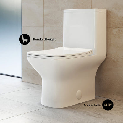 Swiss Madison Carre One-Piece Square Toilet Dual-Flush 1.1/1.6 gpf, Touchless - SM-1T264