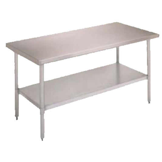 John Boos FBLS6030 60" x 30" Stainless Steel Work Table Adjustable Undershelf - JBFBLS6030