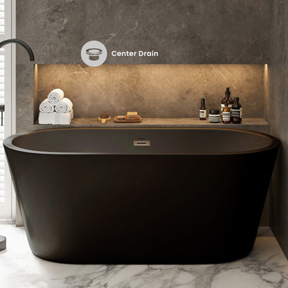 Swiss Madison Claire 60" Freestanding Bathtub in Matte Black - SM-FB590MB