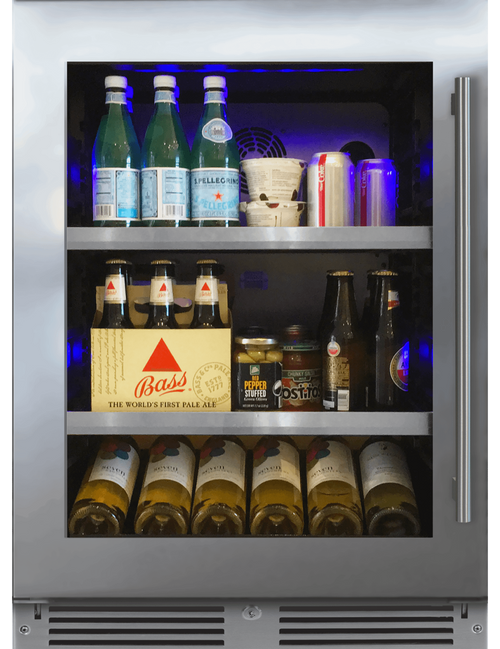 XO APPLIANCE XOU24BCGSL 24" Beverage Center, in Stainless Steel Glass, Left Hinge in Stainless Steel - XOU24BCGSL