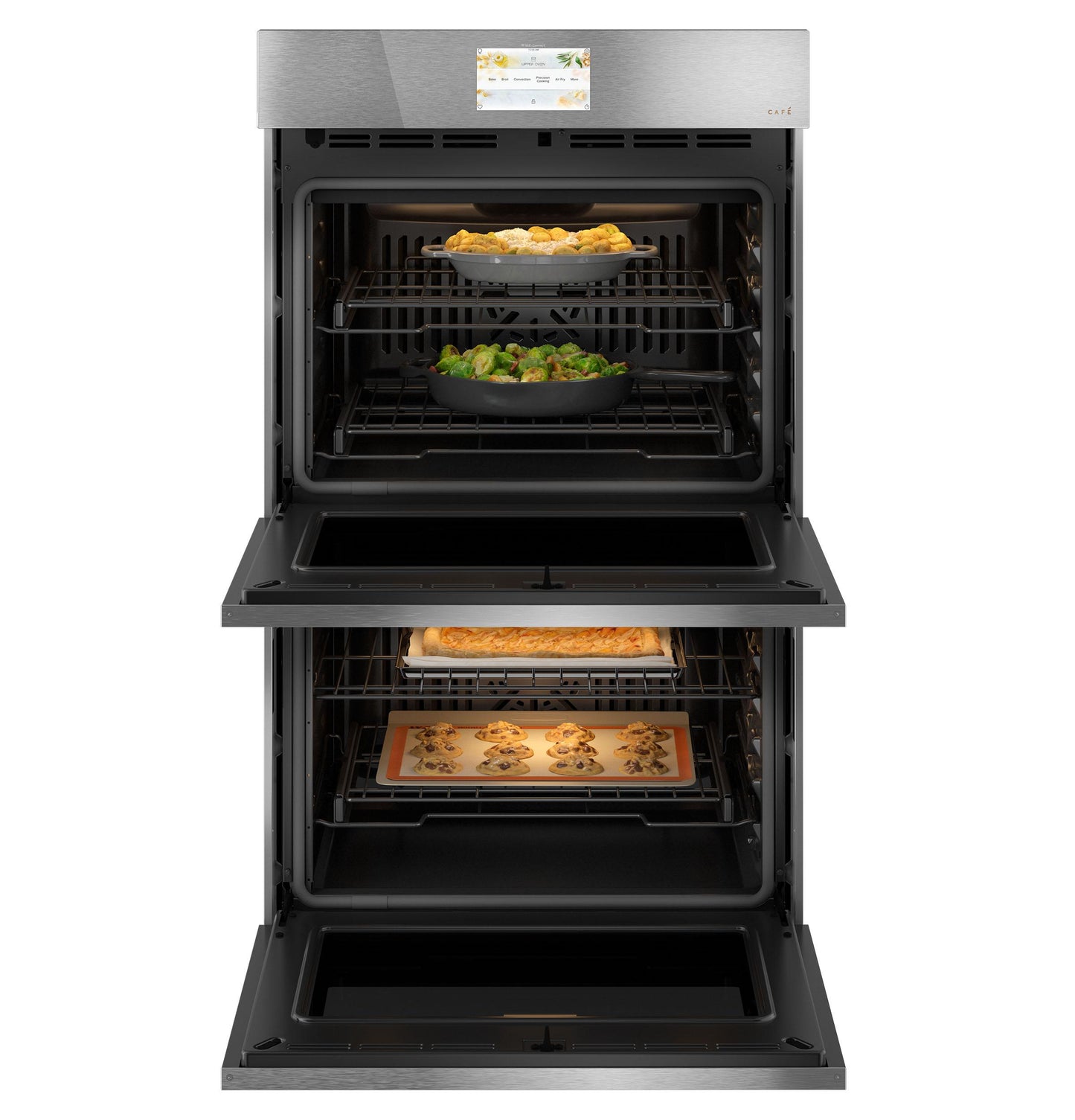 CAFE CAFé 30" Smart Built-In Convection Double Wall Oven in Platinum Glass Gray - CTD90DM2NS5