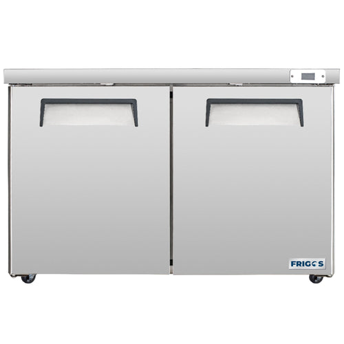 Frigos Commercial Undercounter Freezer 60" Width 2 Door with Aluminum Interior with 304 Stainless Steel Floor - FG-UCFZ-60