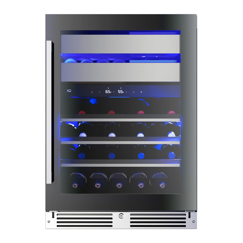 XO APPLIANCE XOU24WWGBR Wine and Weed 24" Black Glass, Right Hinge Black - XOU24WWGBR