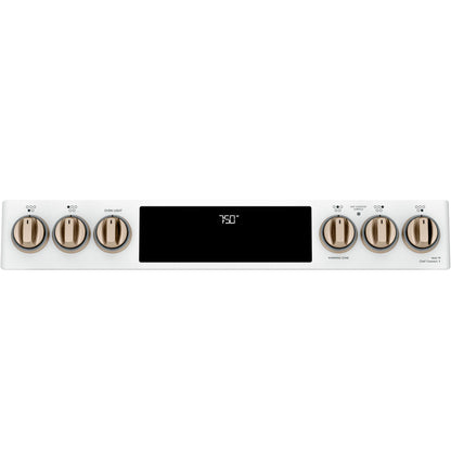 CAFE  30" Smart Slide-In, Front-Control, Radiant and Convection Double-Oven Range White - CES750P4MW2