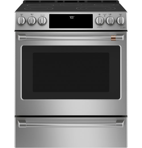 CAFE  30" Smart Slide-In, Front-Control, Radiant and Convection Range in Stainless Steel - CES700P2MS1