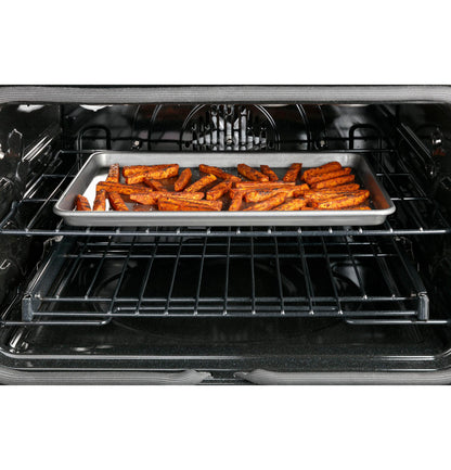 CAFE  30" Smart Slide-In, Front-Control, Radiant and Convection Double-Oven Range White - CES750P4MW2