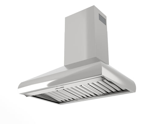 XO APPLIANCE XOVW30SC 30in Pro Wall Chimney Hood in Stainless Steel Rounded Lip 600/395 CFM in Stainless Steel - XOVW30SC