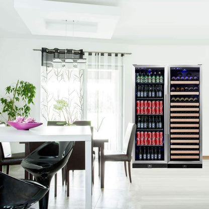 Kings Bottle 72" Large Wine And Beverage Cooler Drinks Combo With Clear Door - KBU170BW2