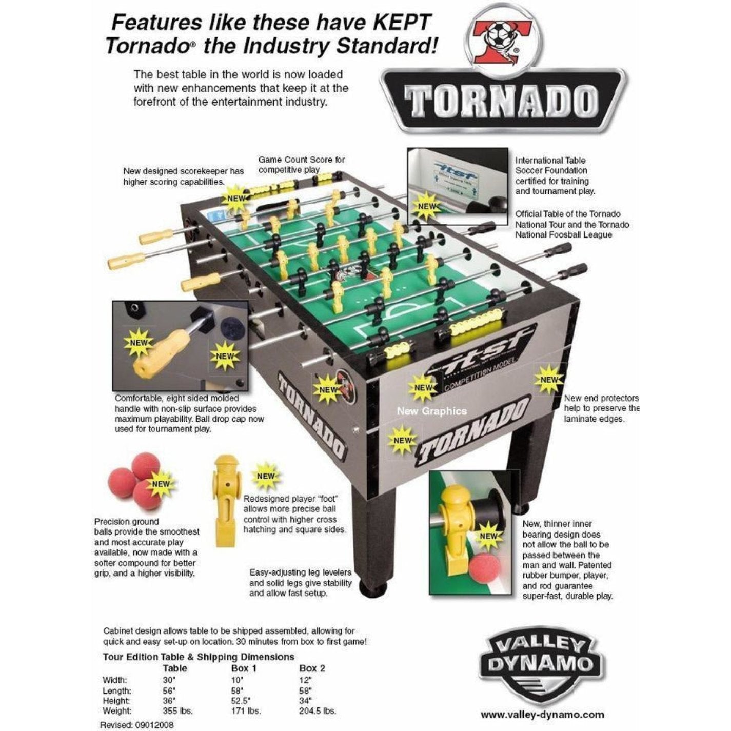 Tornado Platinum Tour Edition Coin Foosball Table