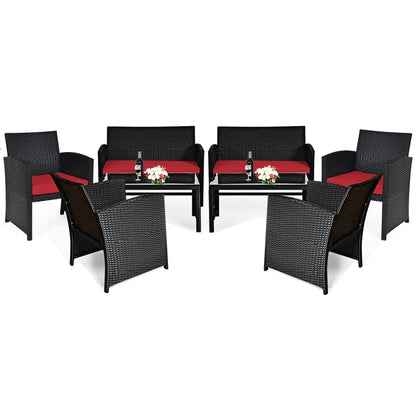 Tangkula Patio Wicker Conversation Furniture Set - 2*HW63239
