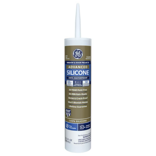 GE Advanced Silicone 2 Windows, Doors, Exteriors 10.1-oz Clear Silicone Caulk - 71223243