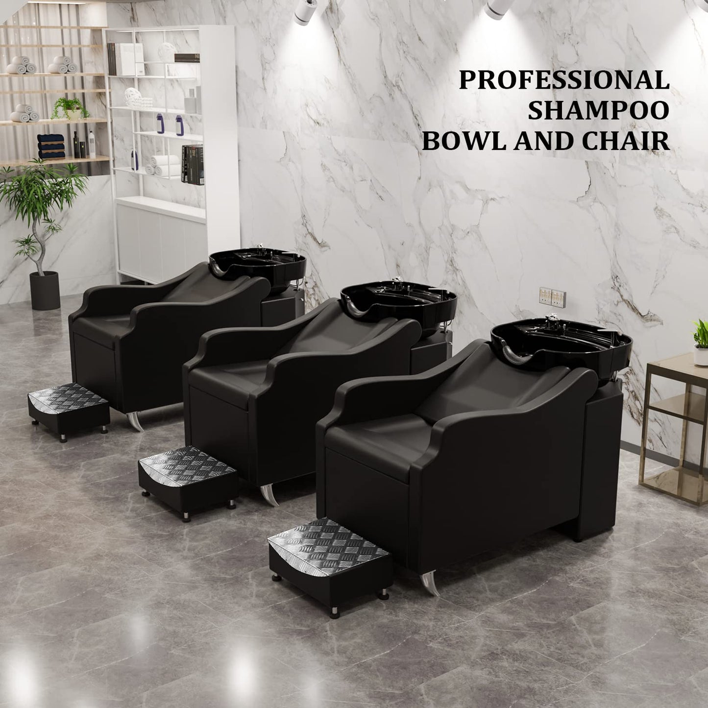 OmySalon 4 Operator Vintage Mobile Barber Package Black - BP3-4B