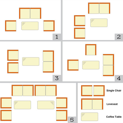 Tangkula 4-Piece Rattan Patio Furniture Set, w/Tempered Glass Coffee Table - HW67772BT