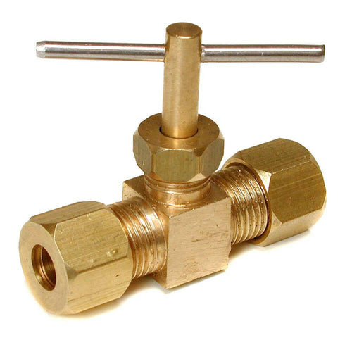 GE  Dial ¼” cc x ¼” cc Straight Compression Needle Valve - 11223260