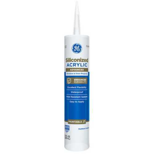 GE Advanced Siliconized Acrylic Windows, Doors, Ext 10.1-oz Clear Paintable Latex Caulk - 71223246