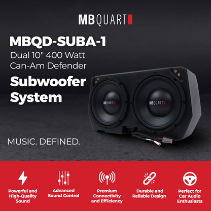 MB Quart Dual 10" Subwoofer System Upgrade for Can Am Defender 17-25, 400 Watts - 422649