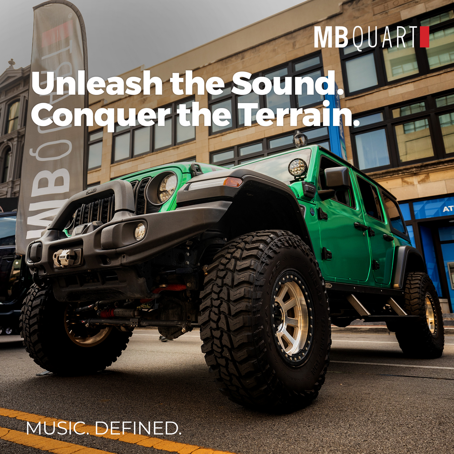 MB Quart Rear Soundbar, 8" Speakers, Jeep Wrangler JL 18-23/Gladiator JT 20-23 - 422639