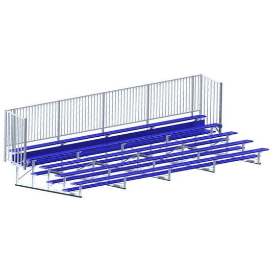 Jaypro Bleacher - 27' (5 Row - Single Foot Plank with Guard Rail) - Enclosed (Powder Coated) -  BLCH-527GRPC