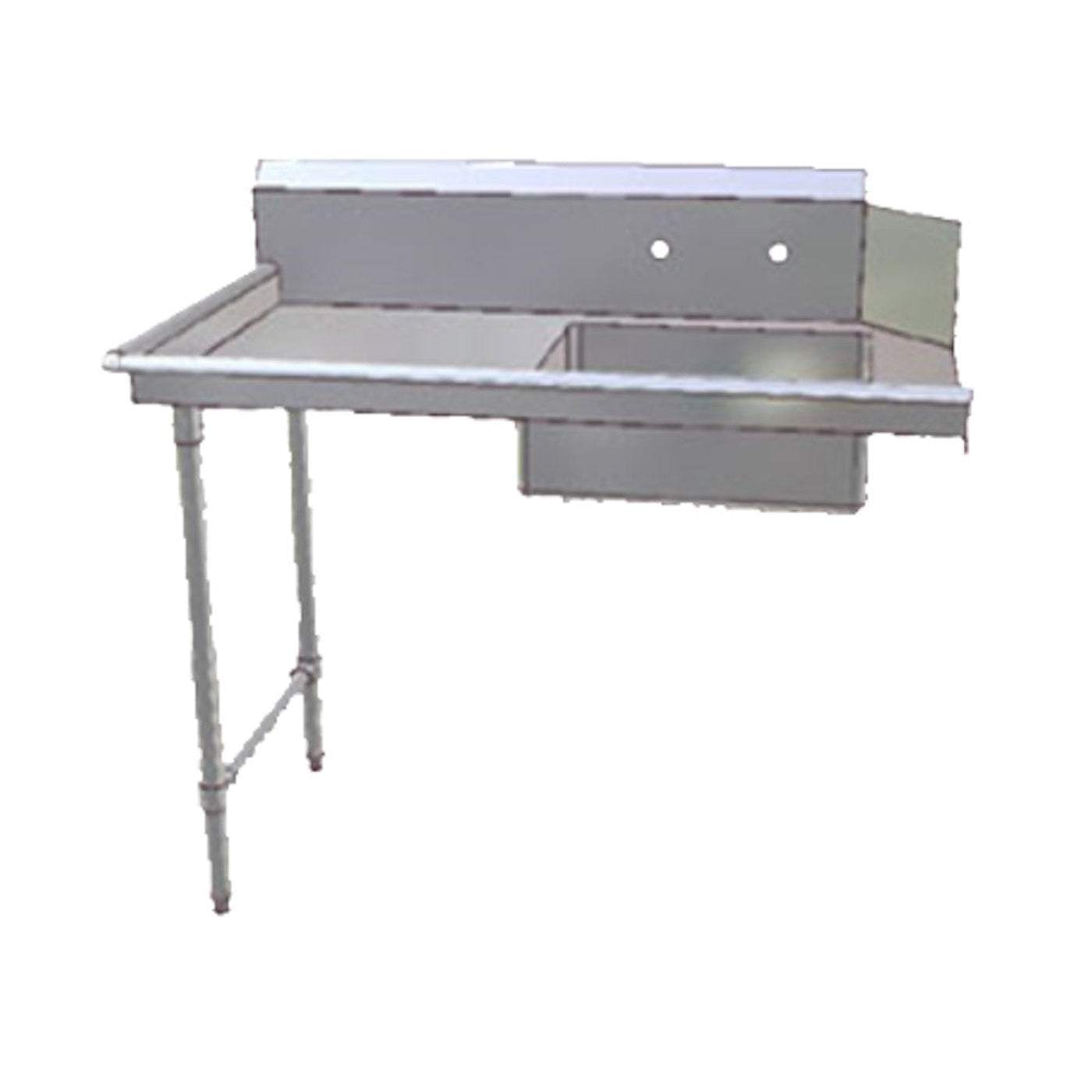 John Boos JDTS-20-72L Soiled Straight 72" W x 30" D Dishtable, Pre-Rinse Sink - JBJDTS2072L