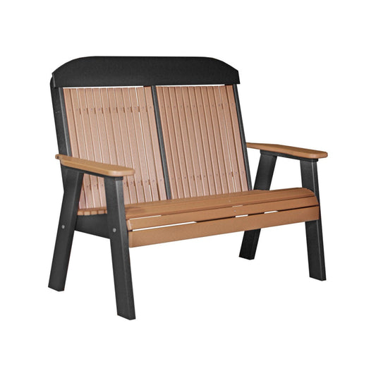 LuxCraft 4' Classic Highback Poly Bench - 4CPBBK