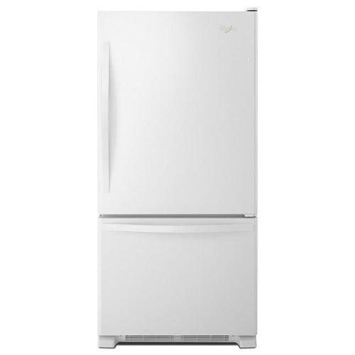 WHIRLPOOL 30-inches wide Bottom-Freezer Refrigerator with SpillGuard Glass Shelves - 18.7 cu. ft. White - WRB329DMBW