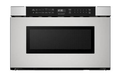 SHARP 24 in. 1.2 cu. ft. Built-In in Stainless Steel Microwave Drawer Oven - SMD2440JS-CLR