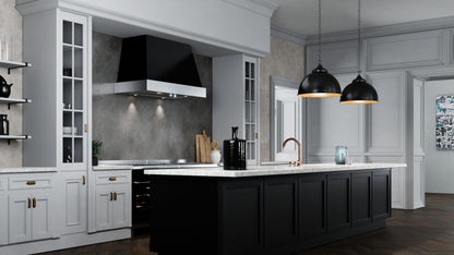 ELICA TORINO Range Hood wide - CFM Black On in Stainless Steel Look - ETNX48BL