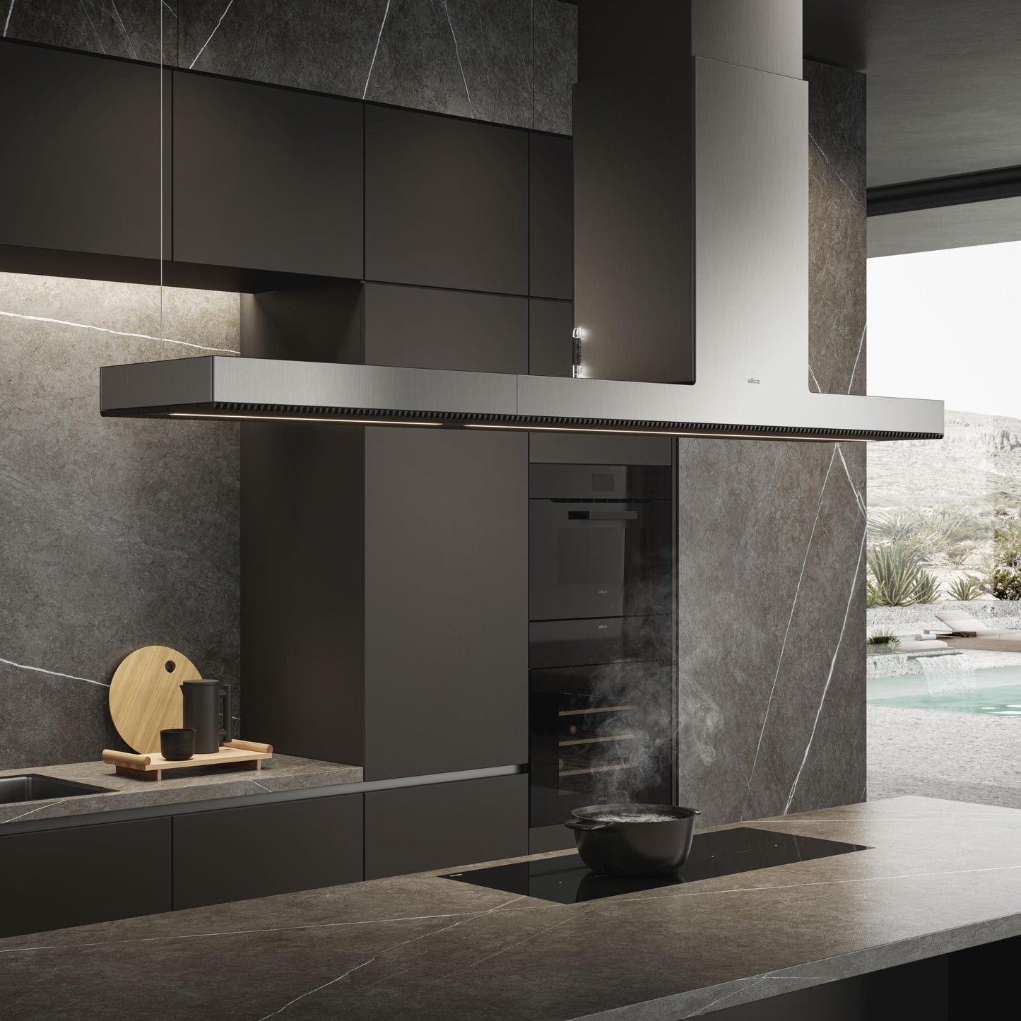 ELICA HAIKU IS Island Range Hood 70" wide - 600CFM in Stainless Steel - EHI670SS