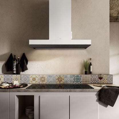 ELICA HAIKU Wall Mount Range Hood 36" wide - 600CFM in Stainless Steel On White - EHK636WH
