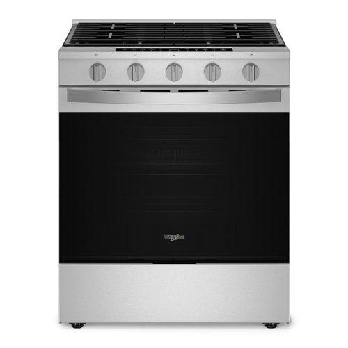 WHIRLPOOL 30-inch Smart Slide In Gas Range with Air Cooking Technology, No Preheat Air Fry, Steam/Self Clean and High Speed Preheat in Stainless Steel - WSGS7530RZ
