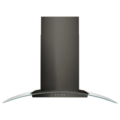 WHIRLPOOL 36" Concave Glass Wall Mount Range Hood Black in Stainless Steel - WVW51UC6HV