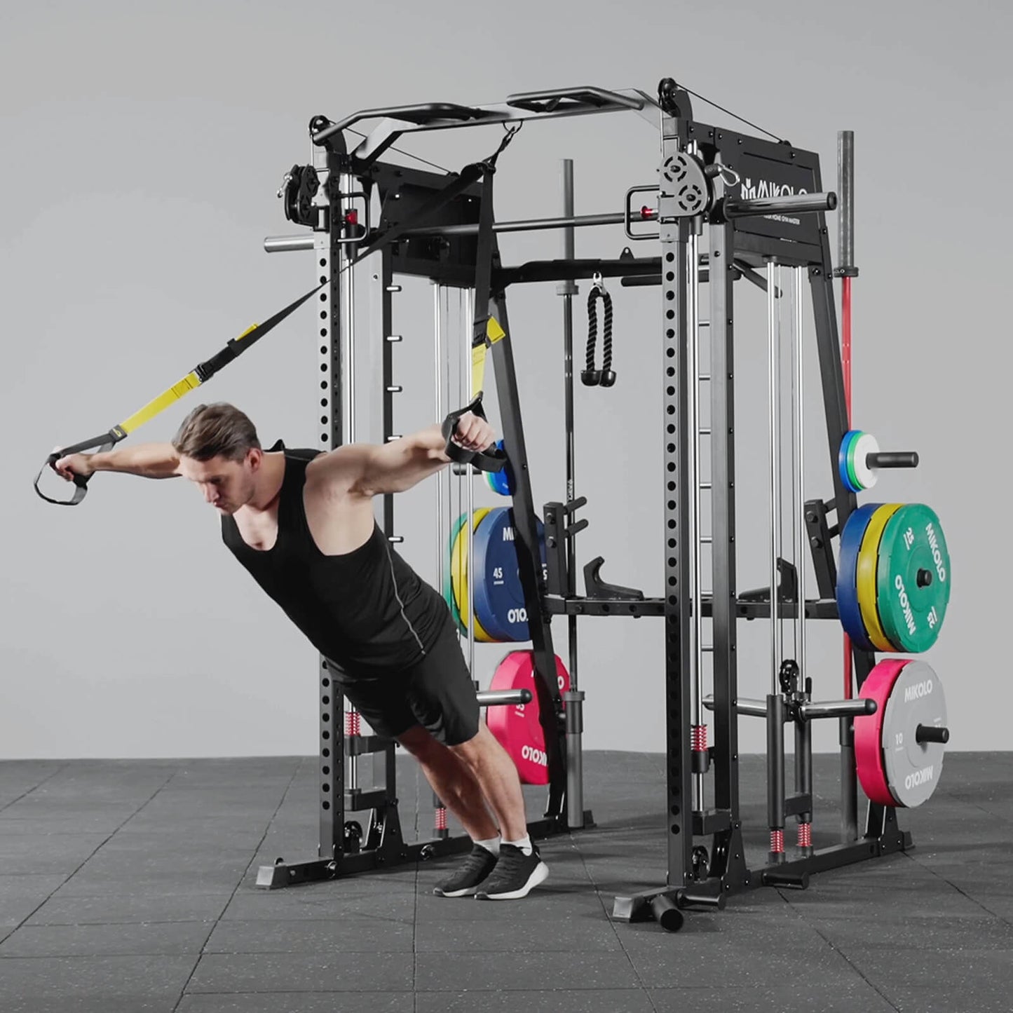 Mikolo Fitness M4-2.0 Elite All-In-One Workout Smith Gym Machine with Dual Weight Stacks  - DM-M8-WS