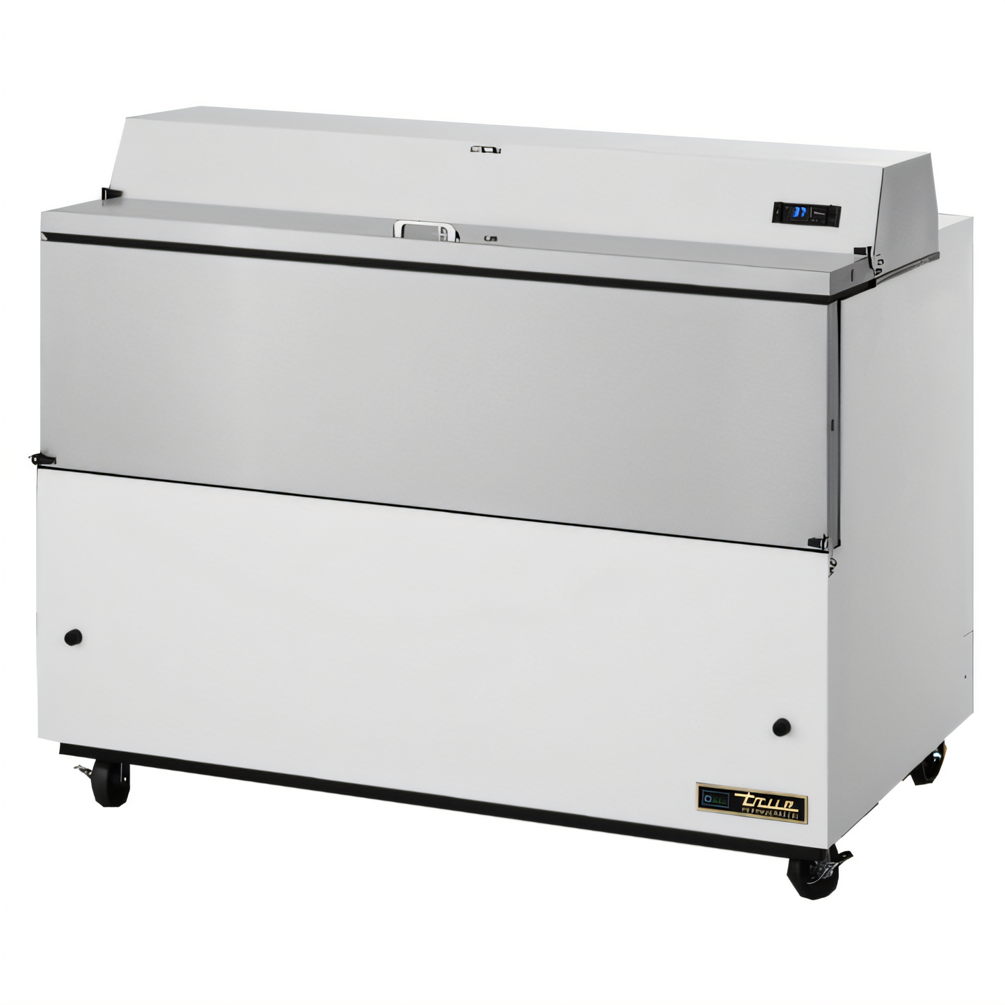 True Mfg TMC-58-SS-HC Mobile School Carton/Crate Milk Cooler, 16-Crate Capacity, Forced-Air, Stainless Steel Interior, White Vinyl Exterior - TMC-58-SS-HC