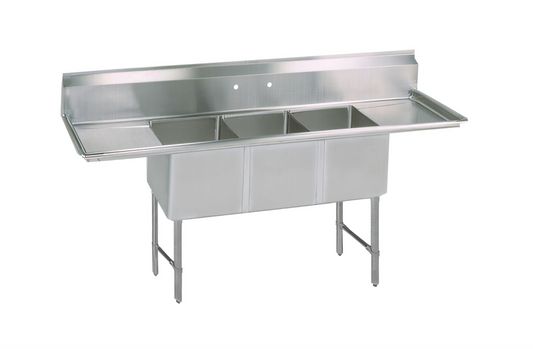 BK Resources BKS6-3-18-14-18TS Compartment Sinks - BKS6-3-18-14-18TS