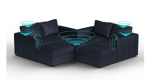 Lovesac – 7 Seats + 8 Sides Corded Velvet &amp; Standard Foam with 6 Speaker Immersive Sound + Charge System – Midnight Navy - 1772604920776_902