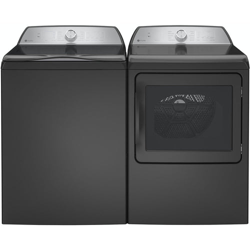 GE Appliances Profile 28 Inch Top Load Smart Washer & GE Profile 27 Inch Gas Dryer - PTW605BPRDG