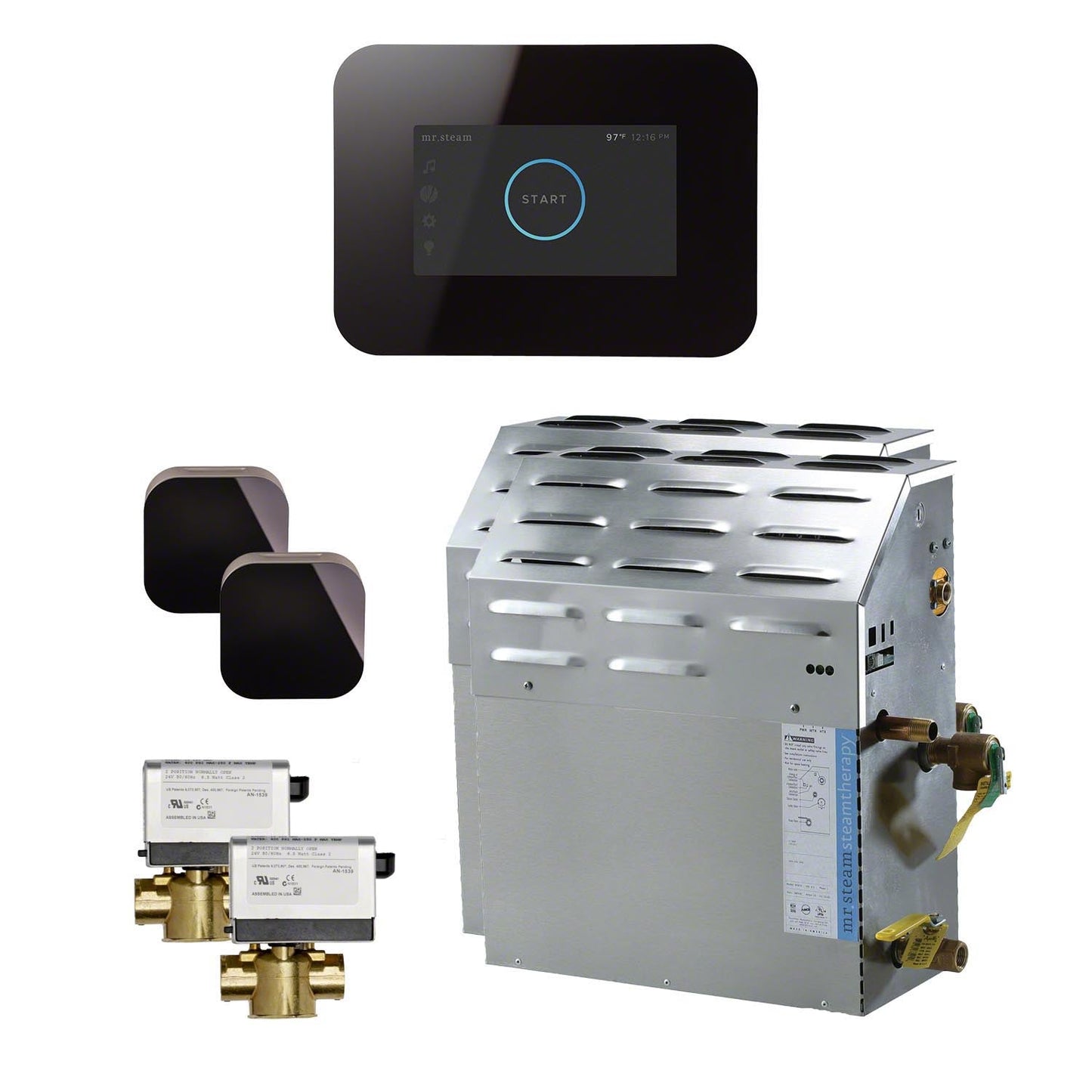 Mr. Steam 15kW Steam Bath Generator with iSteam3 AutoFlush Package in Black - S3C1AI3BK