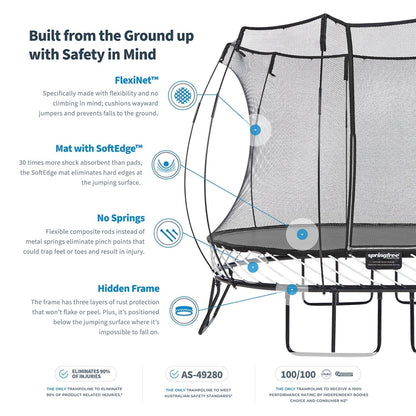 Springfree Trampoline 12' x 19' Trampoline with FlexrStep V2 Ladder Accessory - 401419