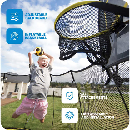 Springfree Trampoline Kids Oval 8 x 11 Ft Trampoline & FlexrHoop Basketball Game - 299720
