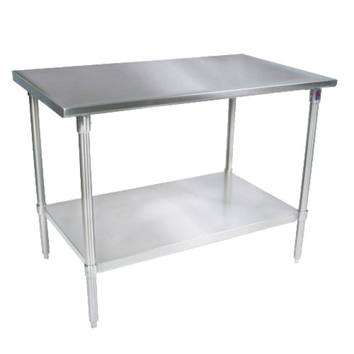 John Boos ST6-3036SSK 36"W x 30"D Stainless Steel Work Table, Adjust. Undershelf - JBST63036SSK