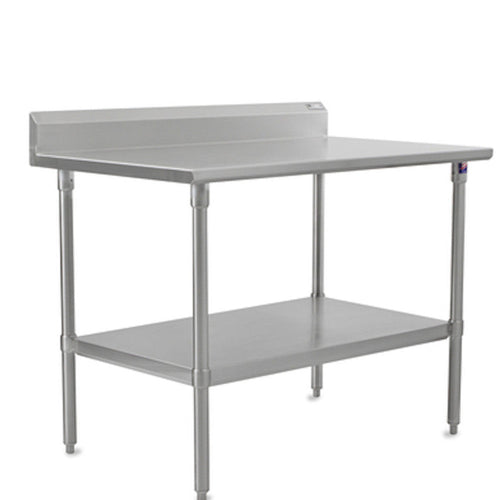 John Boos ST6R5-2436GSK 36" W x 24" D Work Table with 5" Backsplash - JBST6R52436GSK