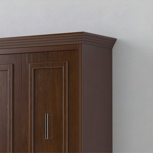 Murphy Bed With Desk & 2 Storage Cabinets, Queen Size, Coventry Walnut by Leto Muro