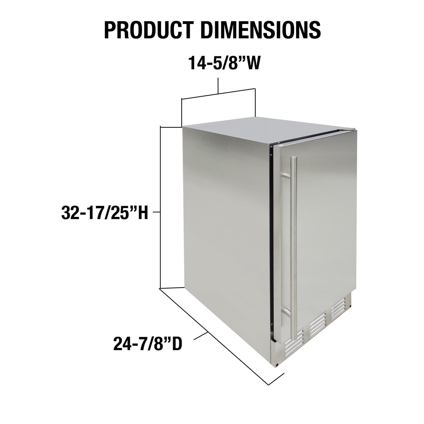 Vinotemp Outdoor Undercounter Ice Maker, in Stainless Steel - BR-15OUIM-SS