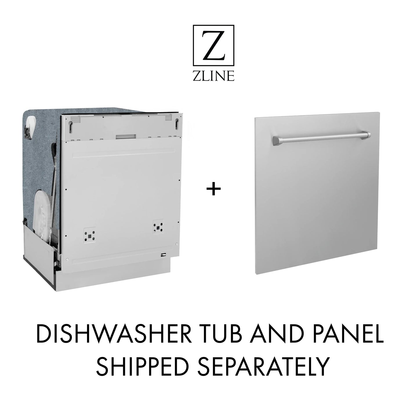 ZLINE Autograph Edition 4-Piece Appliance Package - 48-Inch Dual Fuel Range, Refrigerator, Wall Mounted Range Hood, & 24-Inch Tall Tub Dishwasher in Stainless Steel with Champagne Bronze Trim (4KAPR-RARHDWM48-CB)