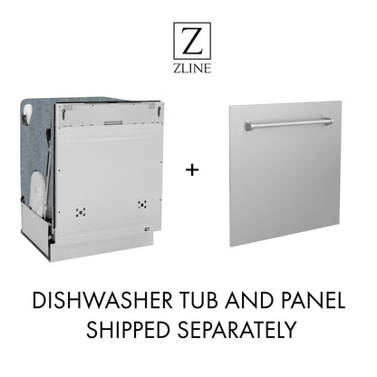 ZLINE Autograph Edition 4-Piece Appliance Package - 48-Inch Dual Fuel Range, Refrigerator, Wall Mounted Range Hood, & 24-Inch Tall Tub Dishwasher in Stainless Steel with Champagne Bronze Trim (4KAPR-RARHDWM48-CB)